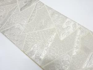 アンティーク 切りばめ風竹笹に牡丹・菊・古典柄織り出し袋帯(材料)